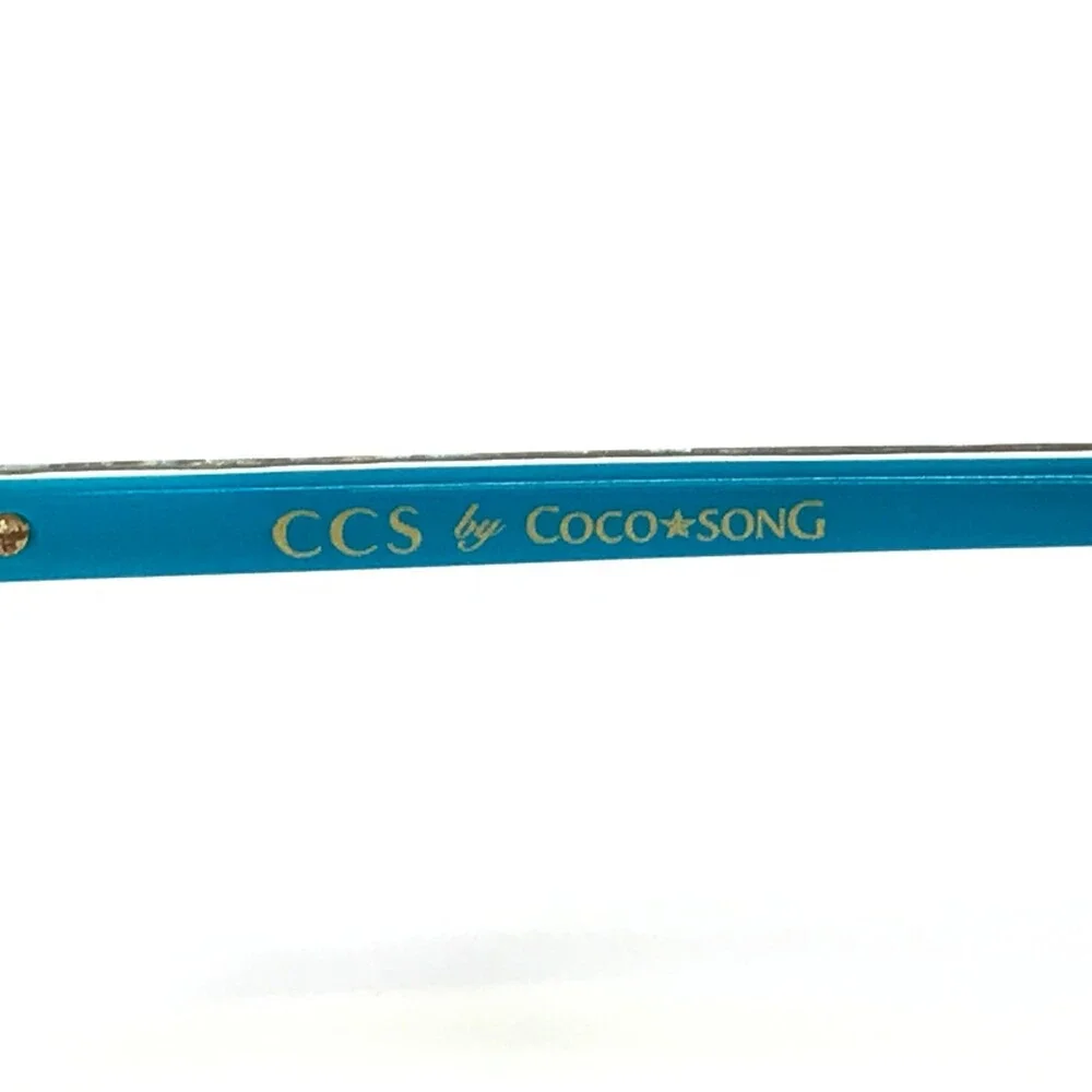 Coco Song Eyeglasses Frames CCS236 Col.2 Blue Brown 24KT Gold Inserts 53-19-140